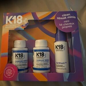 K18 Biomimetic Hairscience Clean Streak Minis Kit - White and Purple